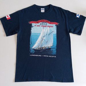 Awesome Bluenose II "A new voyage begins" navy Tee